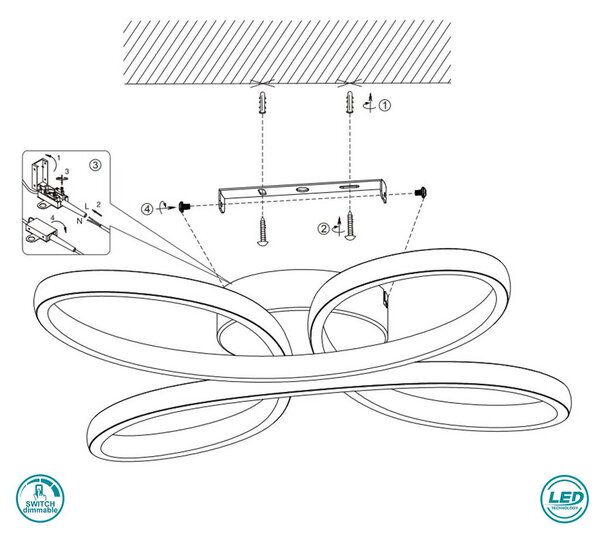 Φωτιστικό Οροφής Trio Lighting Fly 645610132 Μαύρο