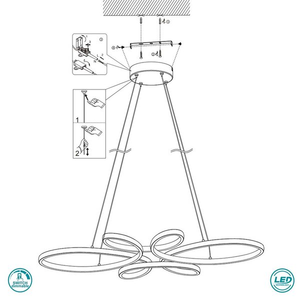 Φωτιστικό Κρεμαστό Trio Lighting Fly 345619131 Λευκό