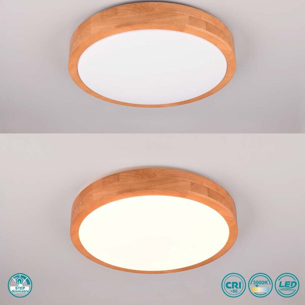 Φωτιστικό Οροφής Trio Lighting Iseo 647410130 Φυσικό Ξύλο