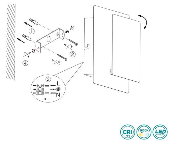 Απλίκα Trio Lighting Mio 240319131 Τετράγωνη Λευκή