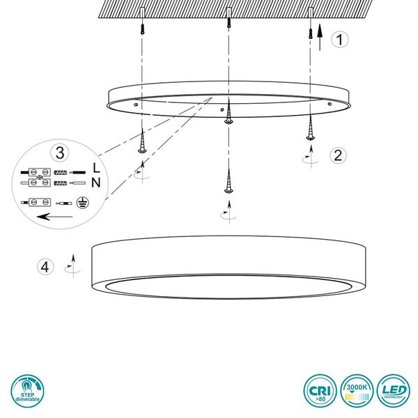 Φωτιστικό Οροφής Trio Lighting Iseo 647410130 Φυσικό Ξύλο