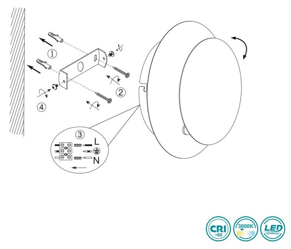 Απλίκα Trio Lighting Mio 240310131 Στρογγυλή Λευκή