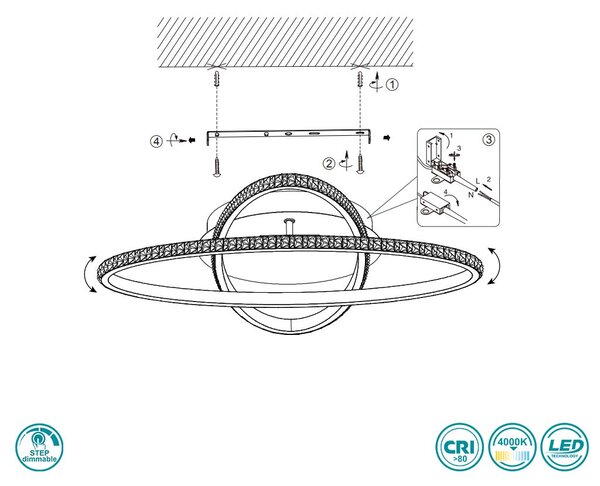 Φωτιστικό Οροφής RL Lighting Lane R67802106 Χρώμιο