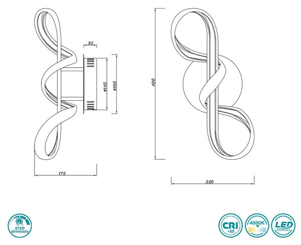 Απλίκα RL Lighting Padua R27281106 Χρώμιο (4000K)