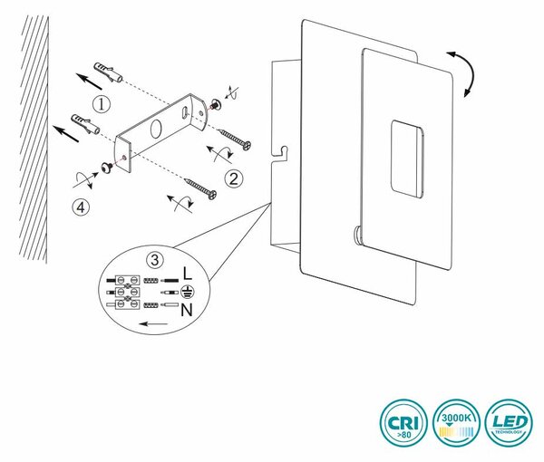 Απλίκα Trio Lighting Leano 240319179 Τετράγωνη Χρυσή