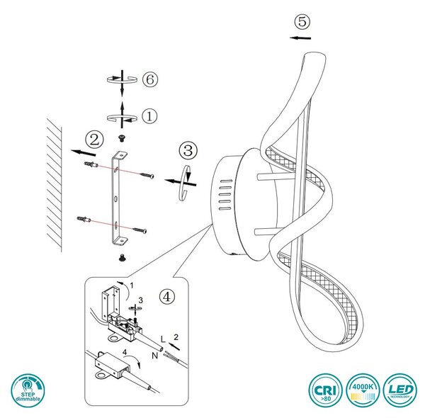 Απλίκα RL Lighting Padua R27281106 Χρώμιο (4000K)