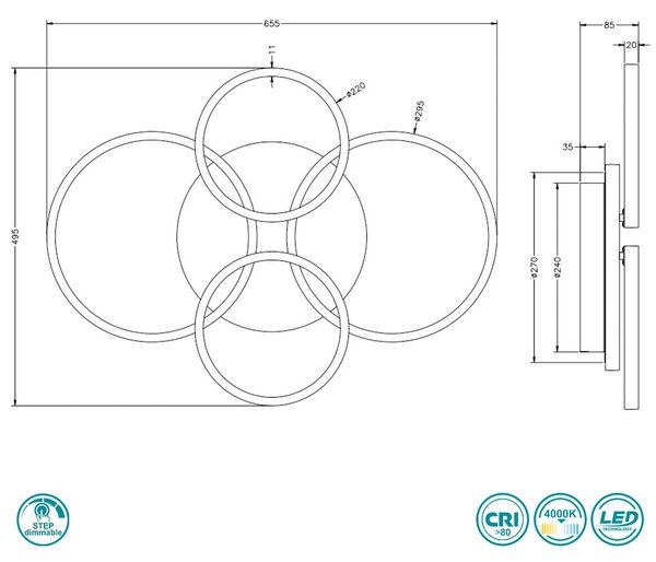Φωτιστικό Οροφής RL Lighting Cires R67364106 Χρώμιο