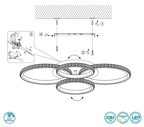 Φωτιστικό Οροφής RL Lighting Cires R67364106 Χρώμιο