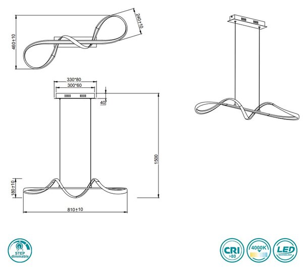 Φωτιστικό Ράγα RL Lighting Padua R37281106 Χρώμιο (4000K)