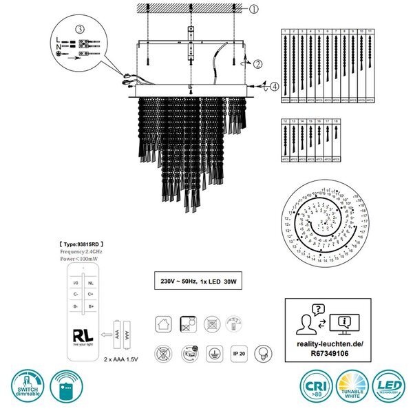 Φωτιστικό Οροφής RL Lighting Pomp R67349106 D45 Χρώμιο