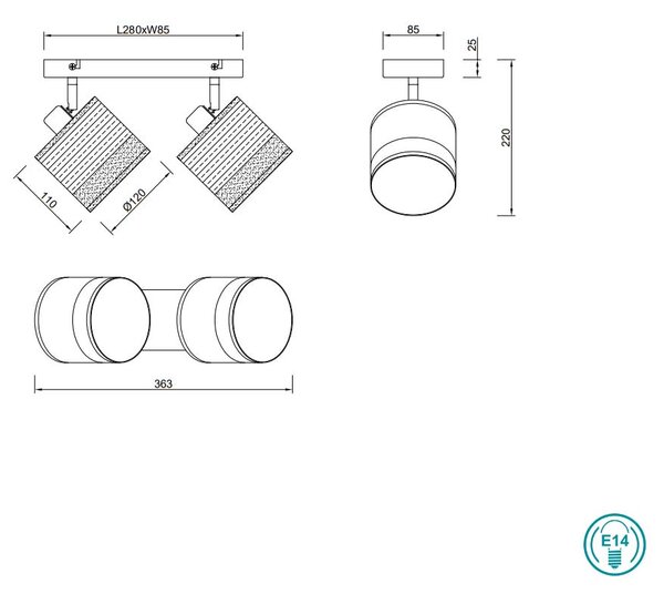 Σποτ RL Lighting Bolzano R81662032 Μαύρο