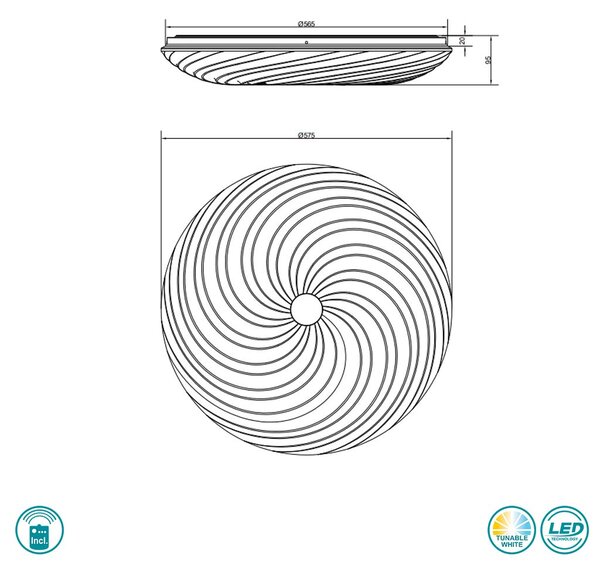 Φωτιστικό Οροφής RL Lighting Gravity R67695800 Λευκό Ματ