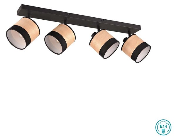 Φωτιστικό Ράγα Σποτ RL Lighting Bolzano R81664032 Μαύρο