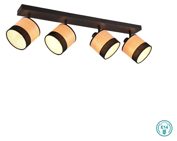 Φωτιστικό Ράγα Σποτ RL Lighting Bolzano R81664032 Μαύρο