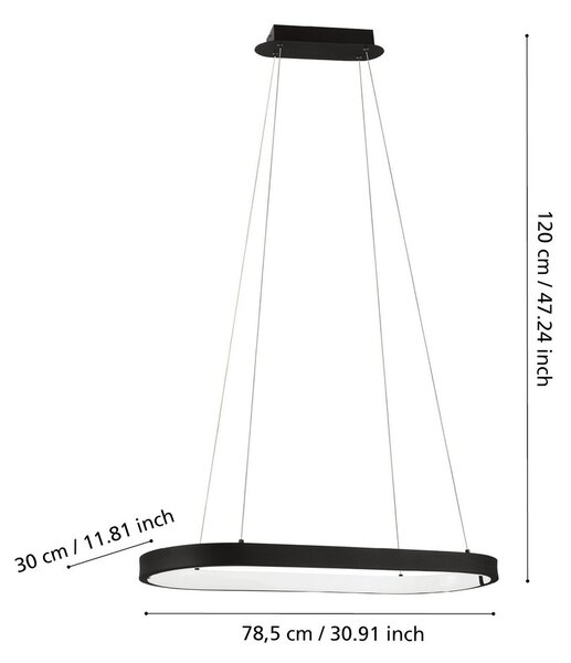 Φωτιστικό Κρεμαστό Eglo Codriales 99358 Μαύρο