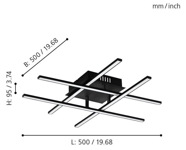 Πλαφονιέρα Eglo Lasana 3 99316 Μαύρη