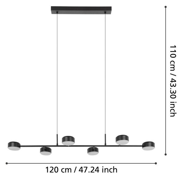 Φωτιστικό Κρεμαστό Ράγα Eglo Clavellina 900352 Μαύρο
