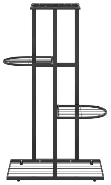 VidaXL Ανθοστήλη 4 Επιπέδων Μαύρη 43 x 22 x 76 εκ. Μεταλλική