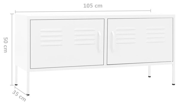 VidaXL Έπιπλο Τηλεόρασης Λευκό 105x35x50 εκ. από Ατσάλι