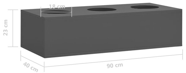 VidaXL Ανθοδοχείο Ανθρακί 90 x 40 x 23 εκ. Ατσάλινο