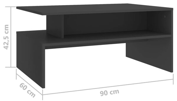 VidaXL Τραπεζάκι Σαλονιού Γκρι 90 x 60 x 42,5 εκ. από Μοριοσανίδα