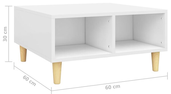 VidaXL Τραπεζάκι Σαλονιού Λευκό 60 x 60 x 30 εκ. από Μοριοσανίδα