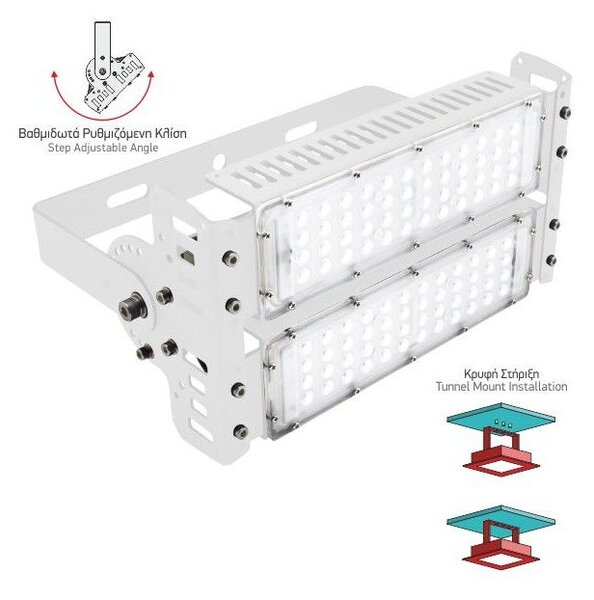 Προβολέας Φωτιστικό Βενζινάδικου LED HPL 100W 6000K IP65 Λευκό Epistar 5833 Spotlight