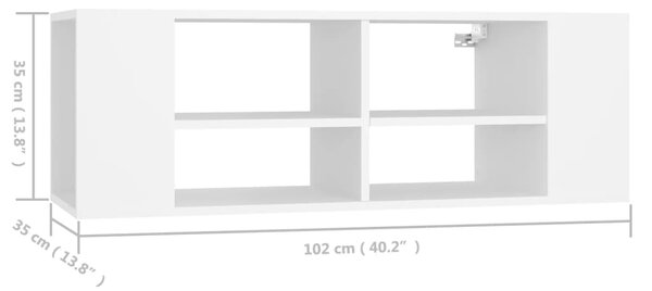 VidaXL Έπιπλο Τηλεόρασης Κρεμαστό Λευκό 102x35x35 εκ από Επεξ. Ξύλο