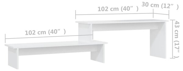 VidaXL Έπιπλο Τηλεόρασης Λευκό 180 x 30 x 43 εκ. από Επεξ. Ξύλο