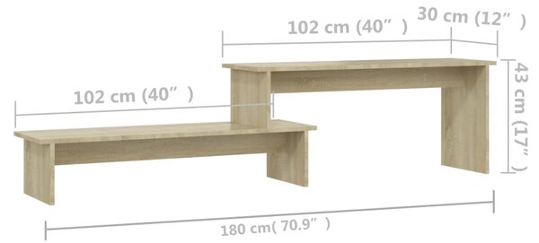 VidaXL Έπιπλο Τηλεόρασης Sonoma Δρυς 180 x 30 x 43 εκ. από Επεξ. Ξύλο