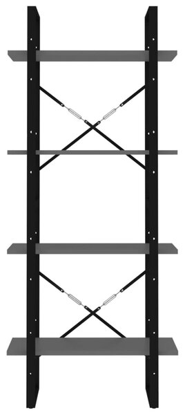 VidaXL Βιβλιοθήκη με 4 Ράφια Γκρι 60 x 30 x 140 εκ. από Επεξ. Ξύλο