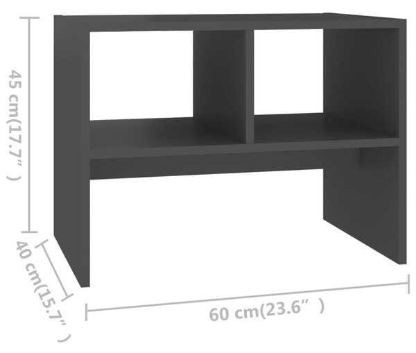 VidaXL Τραπέζι Βοηθητικό Γκρι 60 x 40 x 45 εκ. από Μοριοσανίδα