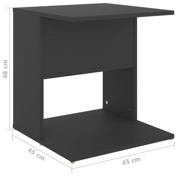 VidaXL Τραπέζι Βοηθητικό Γκρι 45 x 45 x 48 εκ. από Επεξ. Ξύλο