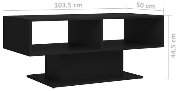 VidaXL Τραπεζάκι Σαλονιού Μαύρο 103,5 x 50 x 44,5 εκ. από Μοριοσανίδα