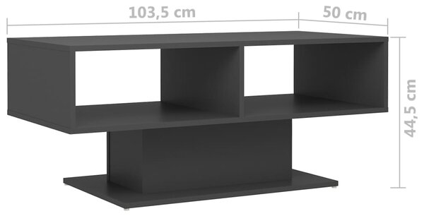 VidaXL Τραπεζάκι Σαλονιού Γκρι 103,5 x 50 x 44,5 εκ. από Μοριοσανίδα