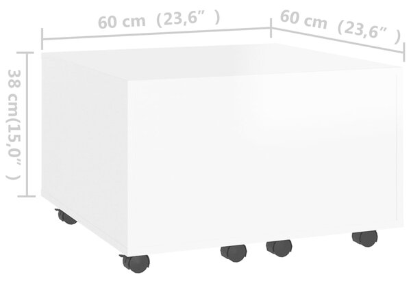 VidaXL Τραπεζάκι Σαλονιού Λευκό 60x60x38 εκ. από Επεξ. Ξύλο