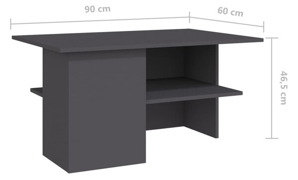 VidaXL Τραπεζάκι Σαλονιού Γκρι 90 x 60 x 46,5 εκ. από Μοριοσανίδα