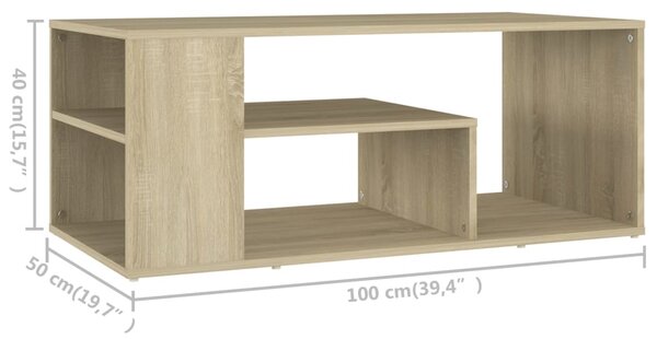 VidaXL Τραπεζάκι Σαλονιού Sonoma Δρυς 100x50x40 εκ. Επεξεργασμένο Ξύλο