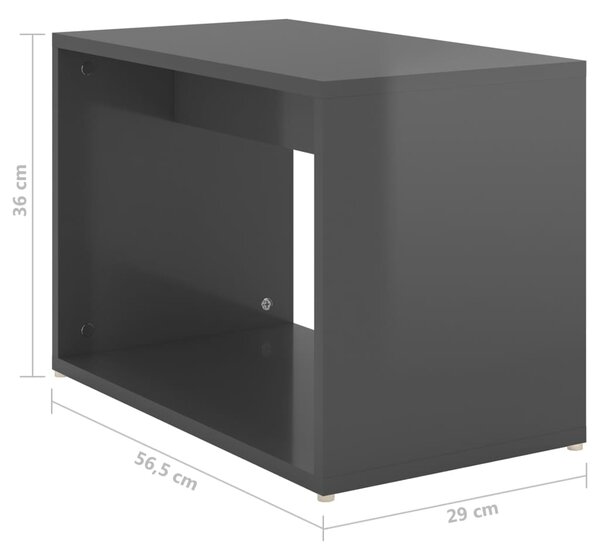 VidaXL Τραπεζάκια Ζιγκόν 3 τεμ. Γυαλιστ. Γκρι 60x60x38 εκ Επεξ. Ξύλο