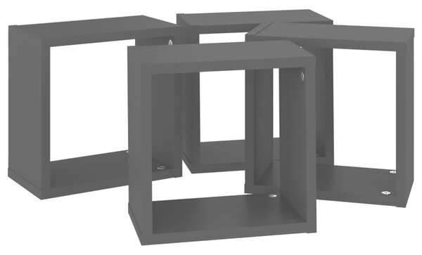 VidaXL Ράφια Κύβοι Τοίχου 4 τεμ. Γκρι 26 x 15 x 26 εκ
