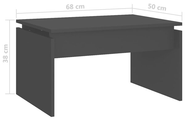 VidaXL Τραπεζάκι Σαλονιού Μαύρο 68 x 50 x 38 εκ. από Επεξ. Ξύλο