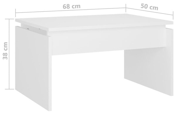 VidaXL Τραπεζάκι Σαλονιού Λευκό 68 x 50 x 38 εκ. από Επεξ. Ξύλο