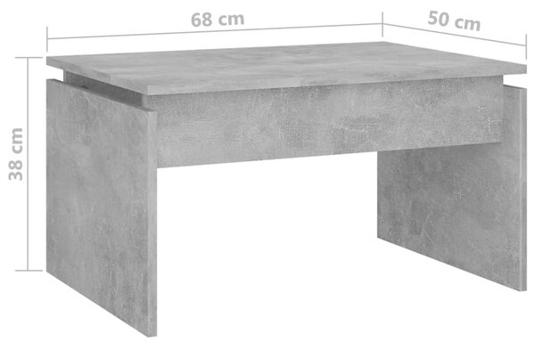 VidaXL Τραπεζάκι Σαλονιού Γκρι Σκυρ. 68 x 50 x 38 εκ. από Επεξ. Ξύλο