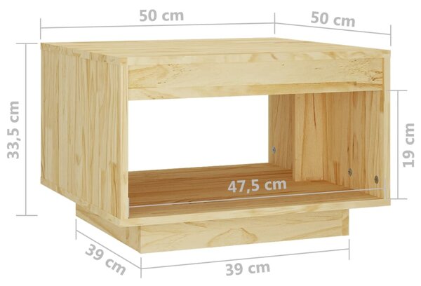 VidaXL Τραπεζάκι Σαλονιού 50 x 50 x 33,5 εκ. από Μασίφ Ξύλο Πεύκου