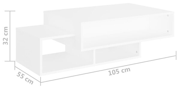 VidaXL Τραπεζάκι Σαλονιού Λευκό 105 x 55 x 32 εκ. από Επεξ. Ξύλο