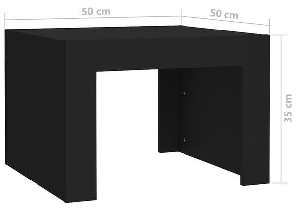 VidaXL Τραπεζάκι Σαλονιού Μαύρο 50x50x35 εκ. από Επεξεργασμένο Ξύλο