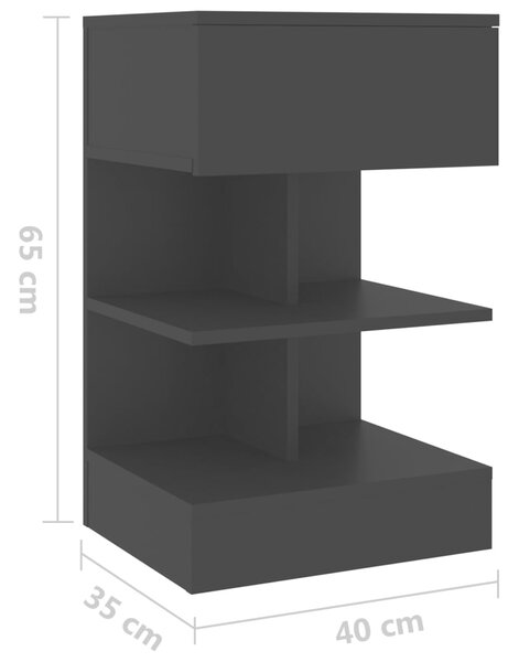 VidaXL Κομοδίνα 2 τεμ. Μαύρα 40 x 35 x 65 εκ