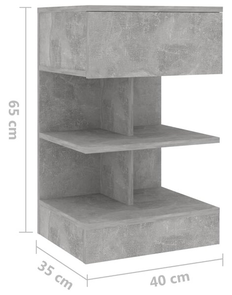 VidaXL Κομοδίνα 2 τεμ. Γκρι Σκυροδέματος 40 x 35 x 65 εκ