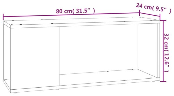 VidaXL Έπιπλο Τηλεόρασης Γκρι Σκυροδέματος 80x24x32 εκ. Μοριοσανίδα