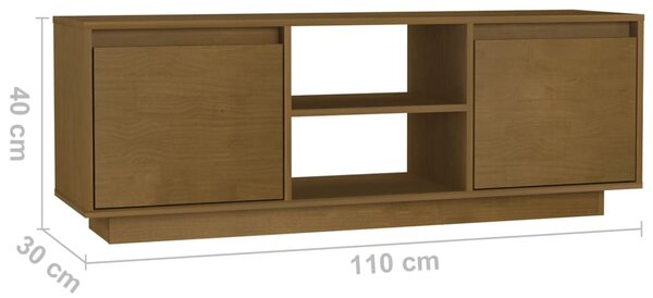 VidaXL Έπιπλο Τηλεόρασης Καφέ Μελί 110x30x40 εκ. από Μασίφ Ξύλο Πεύκου